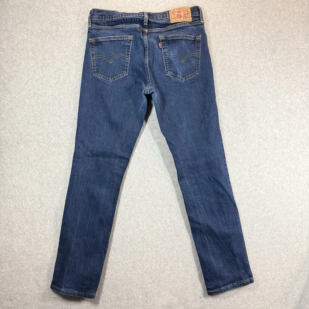 Levis 511 Jeans Mens 34x30‎ Blue Slim Straight Mid Rise Dark Wash Stretch